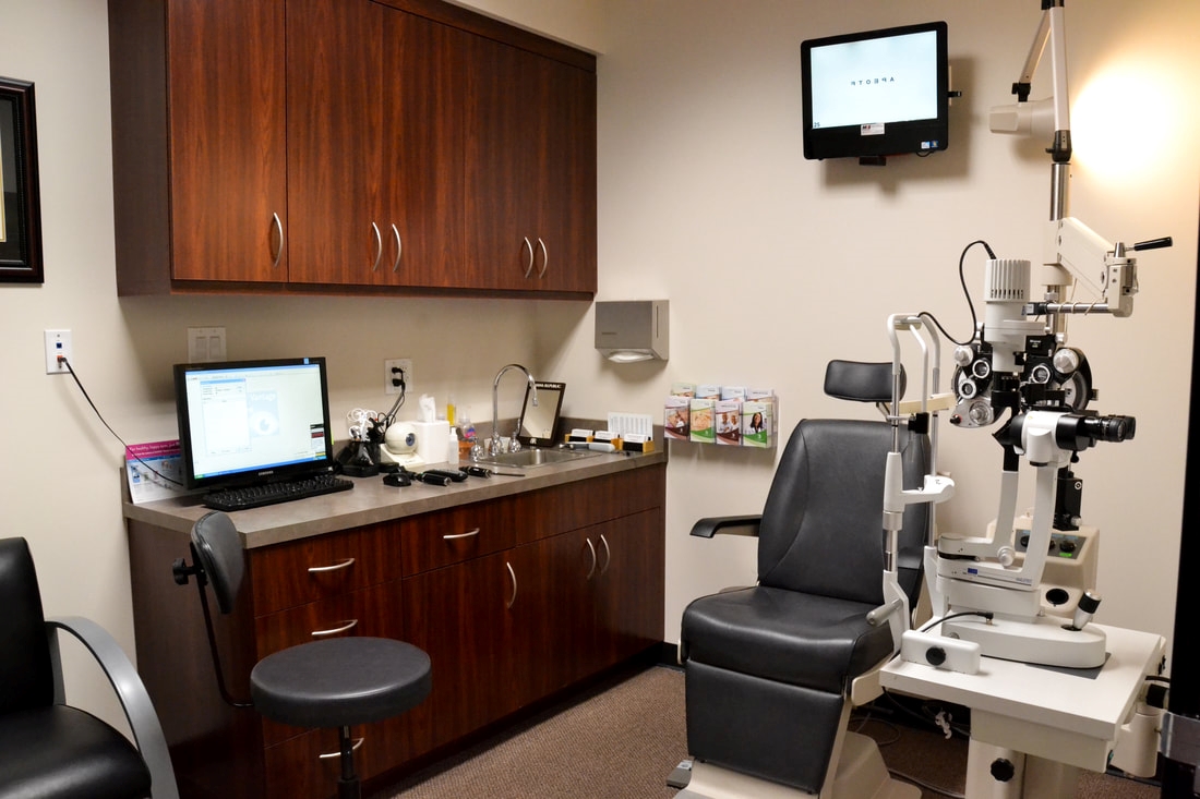 Optometrist eye exam room